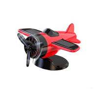Solar Powered Airplane Ornament 94mm Rotating Propeller(Red)