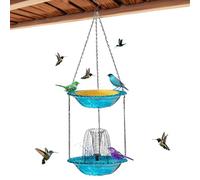 Solar Powered Bird Bath, Solar Bird Bath, Fountain with Decorative Sprinkler with Food Tray, Deck Garden Pool Patio Accessory, Backyard Yard Home Landscaping Decor, Outdoor Wildlife Water Feature