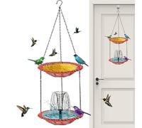 Solar Powered Bird Bath, Solar Bird Bath, Fountain with Decorative Sprinkler with Food Tray, Deck Garden Pool Patio Accessory, Backyard Yard Home Landscaping Decor, Outdoor Wildlife Water Feature