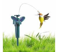Solar Powered Birds - Solar Hummingbird | Solars Powered Flying Hummingbird | Funny Solars Or Battery Powereds Toy Wobble Fluttering Bird | Fluttering Flying Dancing Hummingbirds For Garden, Yard, Sta