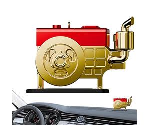 Solar Powered Car Aromatherapy Diffuser - Dashboard Fragrance Decor | 8x6cm Rotating Device with Solar Spinner, Alloy Engine Style Ornament with Scent Tablet Holder, Vehicle Interior Accessory