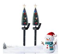 Solar Powered Christmas Lights 2 Pieces Tall Festive LED Decorative | Solar Christmas Lights Outdoor Waterproof Solar Holiday Lights O Pathway Landscape Lawn Patio Porch Park Winter Party Holiday