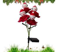 Solar Powered Christmas Lights - Rose Snowman Garden Stakes Yard Patio Porch | Outdoor LED Solar Stakes, Festive Pathway Lawn Walkway Decor for Holiday Party Indoor Outdoor