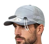 Solar Powered Fan Hat - Breathable Sun Cap, 1000mAh USB Rechargeable Headwear | Digital Display Three Speed Cooling Fan for Headpiece Accessory Summer Fishing Hiking Golf Gardening