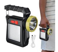 Solar Powered Flashlight - Rechargeable Torch Hand Flasshlight | Torches Led Super Bright | Waterproof Flashlight with Solar Panel, Power Bank Function & Zoomable Beam for Camping, Hiking, H
