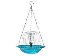 Solar-Powered Hanging Bird Feeder - 2-in-1 Feeding & Bathing Device | 8 Replaceable Nozzles for Small-Medium Birds | Garden Patio Balcony