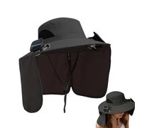 Solar Powered Hat - Breathable Wide Brim Fan Cap | Solar Fàn Headgear for Hiking Fishing Gardening | Foldable Summer Beach Travel Sun | Men Women | Cooling Outdoor Vacation Apparel 55cm
