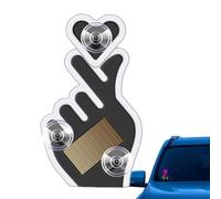 Solar Powered Heart Car Light Gesture Window Safety Vibration Lamp