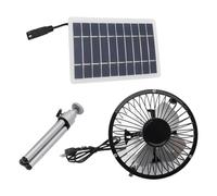 Solar Powered Outdoor Fan - Portable Standing Fan With Solar Panel | USB Charging DC Panel Fans Portable | For Hiking Picnics Detachable Low Noise Aluminum Alloy Monocrystalline Silicon 12V 18V 14cm D
