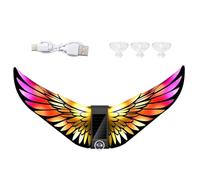 Solar-Powered USB Charging Suction Cup Lamp | Solar Wing LED Car Light | Window Ambient Light LED Wings For Enthusiasts Road Trip Travel City Touring Truck SUV RV Women Drivers