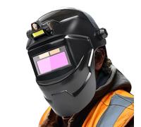 Solar Powered Welding Helmet - Full Face Protection, Auto Darkening | Heavy Duty Metal Fabrication Equipment, Adjustable Viewing Gear for Automotive Construction Production Food Industry