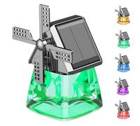 Solar-Powered Windmill Aroma Car Air Freshener, Car Air Freshener Solar Energy Rotating, Auto Interior Decoration, Car Essential Oil Aromatherapy, Long Lasting (Green)