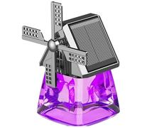 Solar-Powered Windmill Aroma Car Air Freshener, solar powered air freshener car, Car Essential Oil Aromatherapy, Long Lasting, Auto Interior Decoration (Purple-Osmanthus)