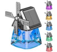 Solar-Powered Windmill Aroma Car Air Freshener, Windmill Solar Car Perfume Air Freshener Perfume, Auto Interior Decoration, Deodorizing Fragrance, Suitable for Cars, Homes, and Offices (Blue)