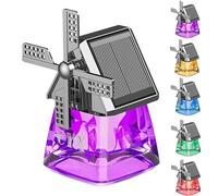 Solar-Powered Windmill Aroma Car Air Freshener, Windmill Solar Car Perfume Air Freshener Perfume, Auto Interior Decoration, Deodorizing Fragrance, Suitable for Cars, Homes, and Offices (Purple)
