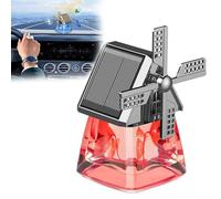 Solar-Powered Windmill Aroma Car Air Freshener, Windmill Solar Car Perfume Air Freshener Perfume, Long Lasting, Auto Interior Decoration, for Home,And Office (Red Ancient Dragons)
