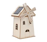 Solar-Powered Windmill Kit, Educational Science Craft Model, STEM Learning Toy, Creative Wooden Ornament for School Projects, Cabinet Display, Living Room Decor, Hands-on Activity