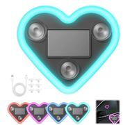 Solar Powered Wireless LED Heart Shape C-Pillar Light,Car Heart-Shaped LED Ambient Lights,Waterproof Car Triangle Window Hearts Accessory with Lamp Sensor,for Auto Interior Decoration (Ice Blue)