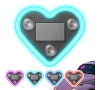 Solar Powered Wireless LED Heart Shape C-Pillar Neon Light, Car LED Ambient Light, Wireless Heart-Shaped Atmosphere Lights for The Car, Valentine's Day Romantic Cars Interior Decor Accessory (Blue2)