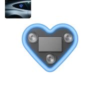 Solar Powered Wireless LED Heart Shape C-Pillar Neon Light, Heart-Shaped Car Light Decor, Strong Suction Mount, for Cars, Windows, Can Be Adsorbed on Glass (Blue)