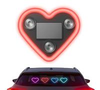 Solar Powered Wireless LED Heart Shape C-Pillar Neon Light, Heart-Shaped Car Light Decor, Strong Suction Mount, for Cars, Windows, Can Be Adsorbed on Glass