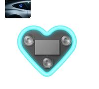 Solar Powered Wireless LED Heart Shape C-Pillar Neon Light, Heart-Shaped Car Light Decor, Strong Suction Mount, for Cars, Windows, Can Be Adsorbed on Glass (Ice Blue)