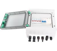 Solar PV Combiner Box 2 String Plastic 15A Fuse Lightning Protection Circuit Breaker 2 In 1 Out DC1000V IP65 Waterproof