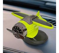Solar Rotating Propeller Plane Car Dashboard Ornament ABS(Light green)
