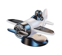 Solar Rotating Propeller Plane Car Ornament Dashboard Decor(White) | Solar powered rotation, propeller blades, light sensing tech, dashboard mount, aviation theme
