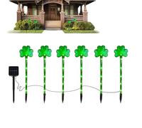 Solar Shamrock Stake Lights - LED Garden Decor | 3 Pack 40cm Outdoor Lights with Auto On Off Function, ABS Garden Stakes with LED Illumination, St Patricks Day Lawn Decoration
