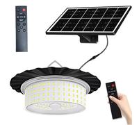 Solar Shed Barn Pendant Lights,244-LED 360 Moving Sensor Floodlight,4 Luminance,3 Timers,5 Modes,Remote Control IP65 Waterproof Solar Sheds Light for Camping,Patio,Tent,Garage,Yard