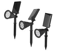 Solar Spot Lights Outdoor Garden - 7LED Intelligent Spotlight Lampe de pelouse Éclairage paysager Étanche Noir(blanc) Lampe