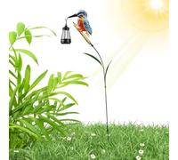 Solar Statues Outdoor Waterproof Kingfisher Figurine Light