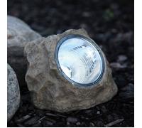 SOLAR STONE-Rocher Solaire d'extérieur LED H16cm gris Best Season Ø 10cm Gris