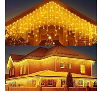 Solar String Lights,32pcs x 0.8M 256 LED Christmas Curtains,7M Waterproof String Lights,8 Modes of Christmas LED String Lights for Home Wall Decoration.[X46]