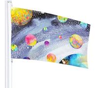 Solar System In Universe Flag 3x5 Ft Outdoor Double Sided 100% Polyester Duty Durable Flags With Preset Hole For Home Office Garden Holiday Decorations