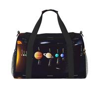 Solar System Jupiter Saturne Sac de voyage imprimé effets personnels Sac de sport et fitness longue distance, Noir , Taille unique