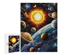Solar System Planets Art Print-1 Puzzle 1000 Pièces Educa Jouet en Bois Cadeau Unique Décoration Intérieure Jeu Éducatif Challenge Toy Adultes Et Enfants À Partir De 14 Ans 500 PCS
