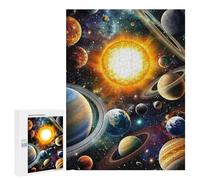 Solar System Planets Art Print-2 Puzzle 1000 Pièces Educa Jouet en Bois Cadeau Unique Décoration Intérieure Jeu Éducatif Challenge Toy Adultes Et Enfants À Partir De 14 Ans 500 PCS
