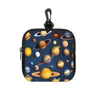 Solar System Planets Petite pochette de rangement étanche en néoprène avec fermeture éclair pour écouteurs, porte-clés