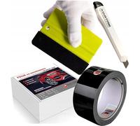 SOLAR SYSTEMS 3M WRAP 2080 film auto adhésif - ruban adhésif de déchromage + raclette et couteau - tuning auto - film auto noir brillant 3,5cm x 10m