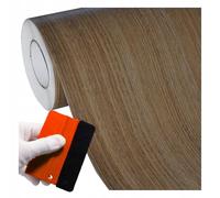 Solar Systems - Film Autocollant pour Meubles, Stickers, Revêtement Meuble de Cuisine, Meuble Chambre, Décoration, Deco Bureau - Bricolage - Épais et Texturé - 122x500cm, Motif : Bois Noyer Clair