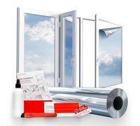 Solar Systems - Film Miroir pour Fenêtres - Film Adhésif Transparent de l'Intérieur et Opaque de l'Extérieur - Pose Intérieure, Protection UV, Autocollant, Kit de Montage Inclus - 50x300cm