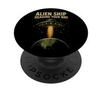 Solar Systems met Le Vaisseau Space Aliens en Route vers Vous PopSockets PopGrip Adhésif