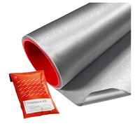SOLAR SYSTEMS Vinyle adhésif Voiture Argent 200 µm avec kit 152 x 100 cm | Vinyle thermoplastique aspect aluminium brossé, pour intérieur et extérieur, protège la peinture, colle à canaux