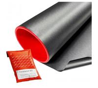 SOLAR SYSTEMS Vinyle adhésif Voiture Gris foncé 200 µm avec kit 152 x 50 cm | Vinyle thermoplastique aspect aluminium brossé, pour intérieur et extérieur, protège la peinture, colle à canaux