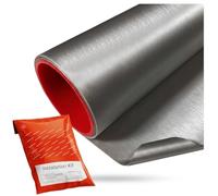 Solar Systems - Vinyle, Autocollant Voiture - Aluminium Brossé - Gris clair 152x300cm - Épais, Thermoplastique, Imperméable, avec Colle à Canaux - Kit d’Application, Protection de la Peinture