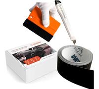 SOLAR SYSTEMS Wrap 2080 Film de Protection pour seuils d'entrée de Voiture + spatule et Couteau - Ruban déchromant Auto Tuning - Film pour Voiture - Noir Mat - 3,5 cm x 10 m