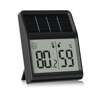 Solar Thermometre Hygrometre Interieur, Mini Thermomètre Hygromètre d'intérieur Alimenté par la lumière- Fonctionne uniquement sous éclairement lumineux