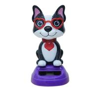 Solar Toy - Ornement de tableau de bord décoratif pour animaux | Solar Powered Dancer Figure for Valentine's Day, Car, Office, Window, Home, Desk, and Cute Cartoon Interior Decoration